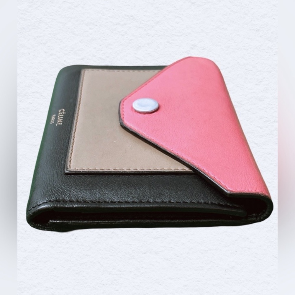 Celine Tricolor Compact Wallet with dustbag💖⭐️💖